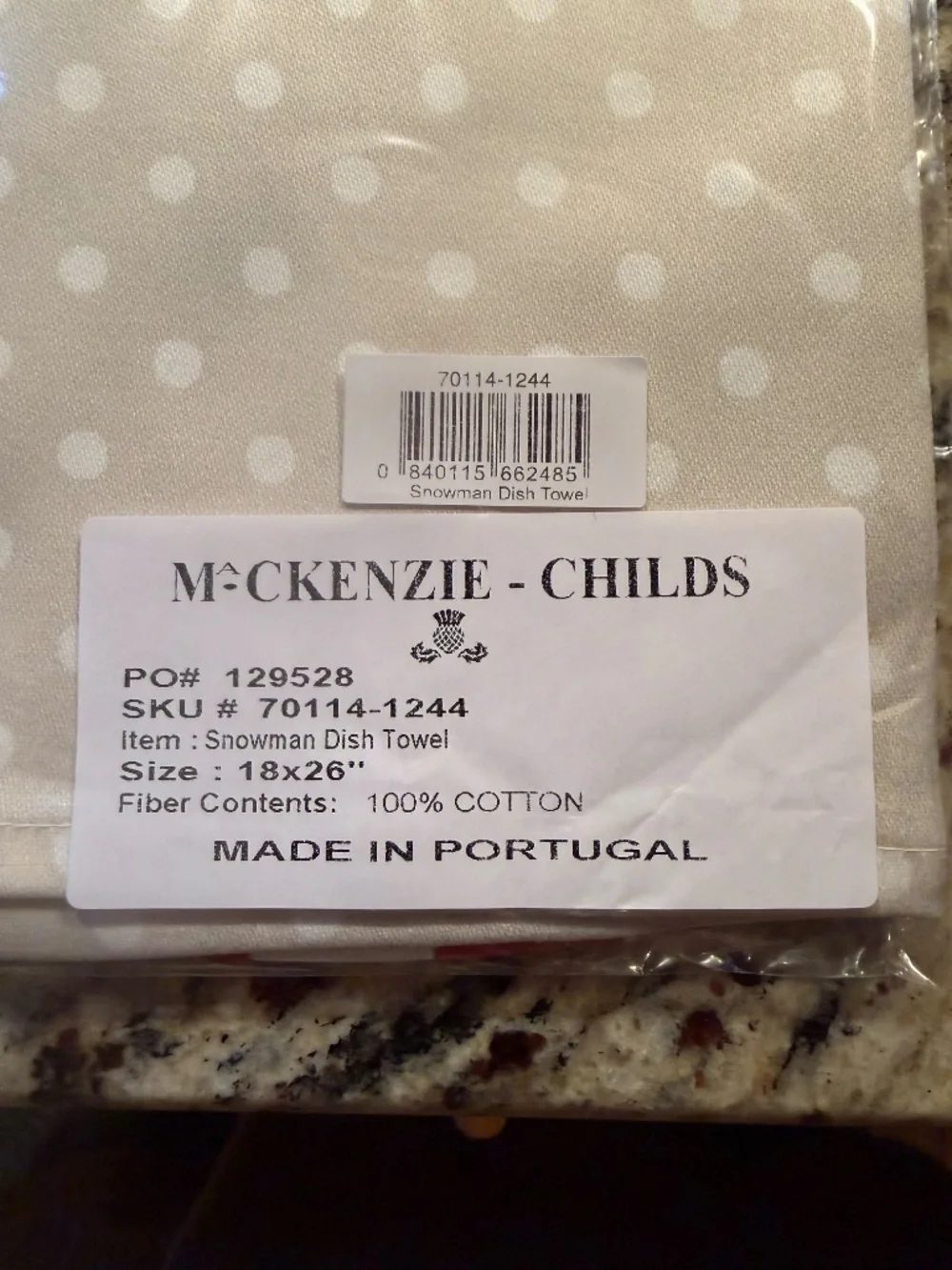 MacKenzie- Childs Snowman Dish Towel